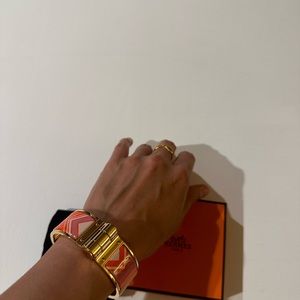 Hermes enamel Bracelet gold